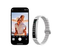 XUMIUZIY Smart Bracelet Fitness Tracker with Magnetic Strap, Bluetooth 3.0 & Life Water Proof, Smart Health Wristband for Men Women (Silver)