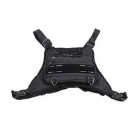 XUMIUZIY Sports Chest Bag, Adjustable Straps Running Phone Holder Reflective Vest, Water Proof Scratch Proof Nylon Chest Bag for Cycling Camping Travel Hiking Workouts (Black)
