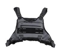 XUMIUZIY Sports Chest Bag, Adjustable Straps Running Phone Holder Reflective Vest, Water Proof Scratch Proof Nylon Chest Bag for Cycling Camping Travel Hiking Workouts (Gray)