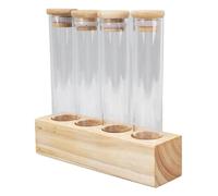 XUMIUZIY Storage Pipes of Coffee Beans, Storage Containers Hermetic Aesthetic Aesthetic Coffee Freshness in Solid Wood Glass for the Work (Four Hole (Hole Spacing: 110mm / 4.33in)