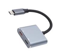 XUMIUZIY USB C to AR Glasses Adapter, Dual Port Type C Adapter with 4K 60Hz HD Transmission and 100W Fast Charging, Compatible for XREAL Air 2 Pro RayNeo Air 2s Viture Pro One Switch