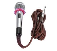 XUMIUZIY Wired Microphone, Handheld Karaoke Mic with 16.4ft Cable, Dynamic Moving Coil Cardioid Unidirectional Metal Handheld Mic for Singing, 6.5mm (Silver Walnut)