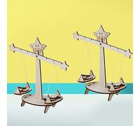 XUMIUZIY Wooden Balance Scale Educational Toy Stimulating Creativity for Children Science Experiments, 2Pcs Kid Toy for Manual Brain Training and Parent-Child Communication, 16 X 15 X 6 Cm Wooden