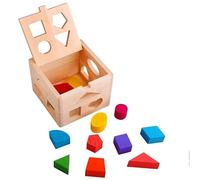 XUMIUZIY Wooden Shape Sorting Building Block Toy for Kids, Happy Playing Education Learning Tool for Children, Safe Material for Home Storage (13 Holes)