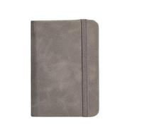 XUMKFJRE A7 Mini Notebook Portable Leather Student Pocket Book Notepad Diary Planner Agenda Leather Cover Memo Pad Office(Grey A7)