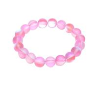 XUMKFJRE Crystal Bracelet Matte Rose Red Crystal Glitter Moon Stone Bracelet Women Stretch Handmade Energy Bangles 6/8/10/12mm for Women(6mm)
