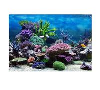 XUMKFJRE Fish tank background Aquarium Background Poster 3D PVC Adhesive Sticker Fish Tank Underwater World Backdrop Ocean Sea Plants for Decor(C,41x61cm)