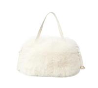 XUMKFJRE Fluffy Tote Bag Fluffy Plush Crossbody Bag Charming Fashionable Soft Women's Handbag Trendy Autumn Winter for Shopping Travel(WHITE)