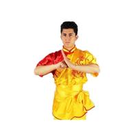 XUMKFJRE Martial Art Uniform Kung Fu Suits Short Sleeve Tai Chi Clothing Traditional Folk Taiji Outdoor Walking Morning Sprots(Color 2,160cm)