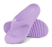 XUMKFJRE Sandals For Women Flip Flops Lightweight Non-Slips Summer Beach Shoes With Support(Purple,43)