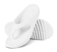 XUMKFJRE Sandals For Women Flip Flops Lightweight Non-Slips Summer Beach Shoes With Support(White,41)