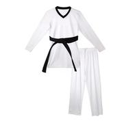 XUMKFJRE Tight-Fitting Stretch Quick-drying Taekwondo Uniforms Unisex Competition Suit Combat Fighter Dobok 110-200cm White(XXXS 110cm)