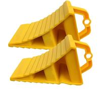 Xummpxuk 2 Pieces Wheel Chocks, Caravan Wheel Chocks, Wheel Chocks With Handles, Heavy Duty Wheel Chock Parking Block Portable Non Slip Universals Triangle Base for Caravan, Motorhome, Car, Motorbike