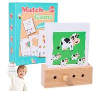 Xummpxuk Animal Cards Matching Game - Educational Logical Thinking - Animal Cards Matching Wood Game | for Preschoolers Girls Home Classroom Travel Kindergarten Car-Rides Party