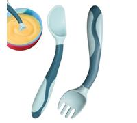 Xummpxuk Baby Fork and Spoon - First Stage Baby Spoon - Ergonomic Grip Learning Utensils First Stage Flatware Set for Solid Food Kids Daycare Children Boys Weaning
