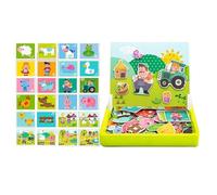 Xummpxuk Magnet Puzzles,Funny Double Sided Board Games,Portable Magnet Jigsaw Puzzle Boxes | for Kids Boys Preschool Homeschool Classroom Playroom Road Trip Car Travel Birthday Holiday