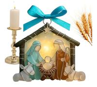 Xummpxuk Nativity Scene Ornament | 2D Flat Religious Festive - Birth Of Jesus Acrylic Christmas Ornament | for Bedside Study Room Living Room Bedroom Mantel Dorm Nightstand