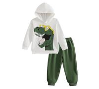 Xumplo Boys Dinosaur Outfits Little Kids Long Sleeve Hoodies and Jogger Pants Sets Children 2Pcs Cotton Clothing 4-5 Years