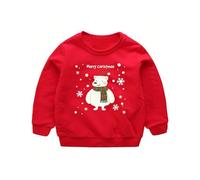Xumplo Kids Christmas Sweatshirts Boys Girls Xmas Sweater Toddler Child Long Sleeve Top Clothes 4-5 Years Red