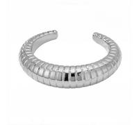 XUN Zhe Chunky Geometric Textured Open Cuff Bangle Bracelet for Women Men Trendy Hammered Statement Cuff Bracelet Spiraled Oval Charm Cuff Bracelet Jewelry Gifts, L, alloy, no gemstone