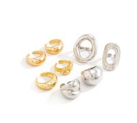 XUN Zhe Chunky Gold Silver Stacking Rings Set for Women 8pcs Irregular Oval Circle Open Finger Ring Adjustable Texture Statement Wrap Band Rings Jewelry Gifts, Metal, No Gemstone