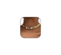 XUN Zhe Punk Animal Snake Choker Necklace Hip Hop Rhinestone Snake head Cuban Link Chain Necklace Chunky Cuban Chain Crystal Jewelry for Women Gifts, Zinc, Rhinestone