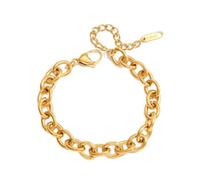 XUN Zhe Stainless Steel Chunky Bracelets for Women Men Stackable Paperclip Statement Bracelets Layered Cuban Chain Bracelet Punk Birthday Prom Jewelry Gifts, Chunky, alloy, no gemstone