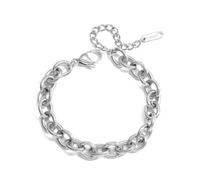 XUN Zhe Stainless Steel Chunky Bracelets for Women Men Stackable Paperclip Statement Bracelets Layered Cuban Chain Bracelet Punk Birthday Prom Jewelry Gifts, Chunky, alloy, no gemstone