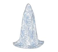 XUNBUP Hooded Cape, Blue Petal Dots Long Cloak Gift for Fans | A Present For Costume Lovers: Full-Print Garment With Bow Tie, Durable Easy-Care Fabric, For Cosplay And Dress-Up