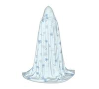 XUNBUP Hooded Cape, Blue Petal Dots Long Cloak Gift for Fans | A Present For Costume Lovers: Full-Print Garment With Bow Tie, Durable Easy-Care Fabric, For Cosplay And Dress-Up