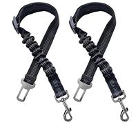 Xundefeng 2x Black Dog Seat Belts for Cars UK Dog Car Harness Seat Belt Dogs Seatbelt Clip Lead