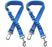 Xundefeng 2x Blue Dog Seat Belts for Cars UK Dog Car Harness Seat Belt Dogs Seatbelt Clip Lead