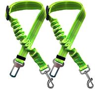 Xundefeng 2x Green Dog Seat Belts for Cars UK Dog Car Harness Seat Belt Dogs Seatbelt Clip Lead