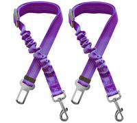 Xundefeng 2x Purple Dog Seat Belts for Cars UK Dog Car Harness Seat Belt Dogs Seatbelt Lead