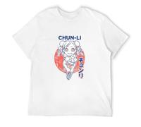XUNDERA Lightn Street Fighter Chibi Chun-Li - T Shirt Japonesa para Men's S White