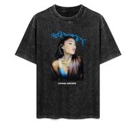 XUNDERA T-Shirt Unisex Retro Ariana Grand Cotton Round Neck Black XXL