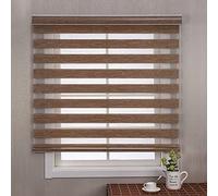 XUNFAKEJI Day and Night Zebra Roller Blinds,Dual Layer Fabric Zebra Window Blinds,Light Filtering Privacy Day Night Blinds,for Home,Bedroom,Bathroom,Office,with Accessories (W60xH180cm)