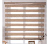 XUNFAKEJI Zebra Roller Blinds,Double Layer Day Night Roller Blind,Translucent Vision Roller Shades,Light Filtering Privacy Day Night Blinds,for Windows and Doors,with Accessories (W130xH130cm)