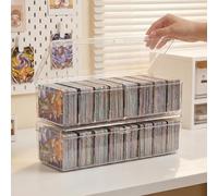 XunHe 2PCS Index Card Box - Plastic Dividers Card Storage Box, Clear Playing Card Case, Trading Card Storage Box with Lid for Business Trading Sports Cards