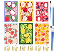 XunHe 6 Pack Paint by Numbers for Adults - 8x12 Inch Fruits Paint by Numbers Kits Without Frame, for Beginner, Easy Fruits DIY Acrylic Oil Painting by Number for Adults for Home Wall Decor Gift