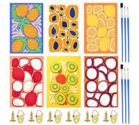 XunHe 6 Pack Paint by Numbers for Adults - 8x12 Inch Fruits Paint by Numbers Kits Without Frame, for Beginner, Easy Fruits DIY Acrylic Oil Painting by Number for Adults for Home Wall Decor Gift