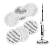 XunHe 6pcs Replacement Steam Mop Pads for Shark S6002UK Steam Mop, Reusable S6002 Scrub Mop Pads Steam & Scrub All-in-One Cleaning Pads for All sealed hard floors Washable Rotating Power Pads