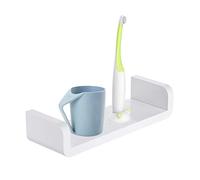 XunHe Plastic Wall Mount Bathroom Shelves, Self Adhesive Wall Storage Rack Without Drilling, Waterproof Suction Cup Floating Wall Shelves U-Shaped Shower Supplies (Medium)