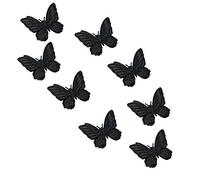 XUNHUI Black 3D Lace Butterfly Appliques Patches for Clothing DIY Dress Sewing Embroidery Appliques Decoration Stereo Double Butterfly Patch 10 Pieces