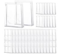 Xuniea 100 Pcs Mini Clear Makeup Bag PVC Small Travel Toiletry Organizer Pouches Bulk Waterproof Transparent Plastic Cosmetic Bag with Zipper for Women Men Travel(5.1'')