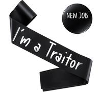 Xuniea 2 Pcs Traitor Leaving Gifts Set Sash and Badge New Job Presents Funny Leaving Presents for Colleagues Women Men Farewell Party