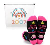 Xuniea 2 Pieces Birthday Gifts for Women, Including Makeup Bag and Birthday Socks Ideal for Women, As Shown In The Image, 2007-18 Years
