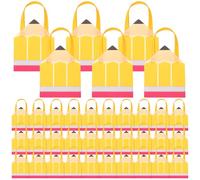 Xuniea 36pcs Pencil Shaped Non Woven Gift Handbags Teacher Gift Bags Back to School Party Favor Bags 7.9 x 8.5 Inches First Day of School Goody Candy Handbags Reusable Party Supplies