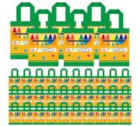 Xuniea 36pcs Teacher Appreciation Gift Bags Crayon Shaped Non Woven Gift Handbags Back to School Party Favor Bags 7.9 x 8.5 Inches First Day of School Goody Candy Handbags Reusable Party Supplies