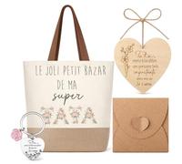 Xuniea Auntie Gift Set 1 Carry Bag 1 Wooden Heart 1 Keyring 1 Envelope Thank You Gift for Aunt - Birthday, Christmas, Thanksgiving
